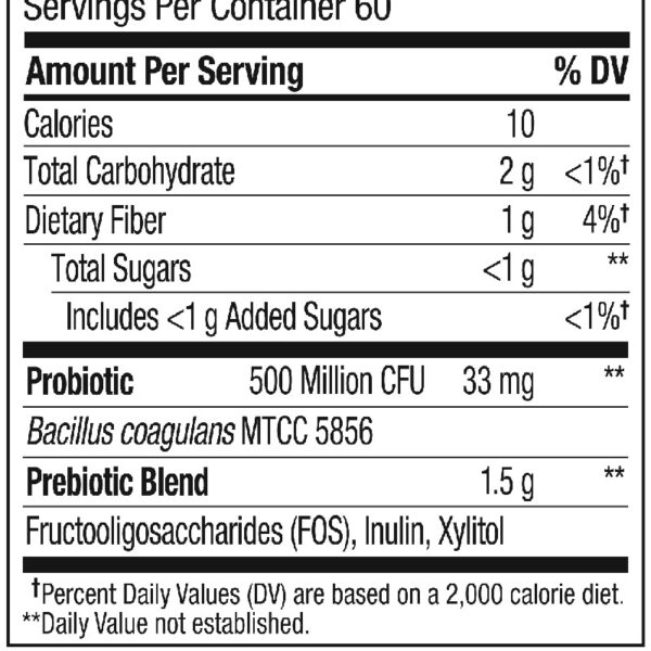 Probiotic + Prebiotic Fiber Gummy, Digestive + Gut Health Supplement for Adults, Peach, 60 Ct