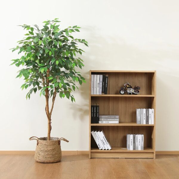 DR.Planzen 5 feet Artificial Ficus Tree, Tall Lifelike Greenery with Natural Wood Trunk for Living Room, office floor and corner decor