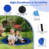 Outdoor Swing, Hanging Swing Bench Chair, 40 Inches Saucer Tree Swing for Kids and Adults-Navy