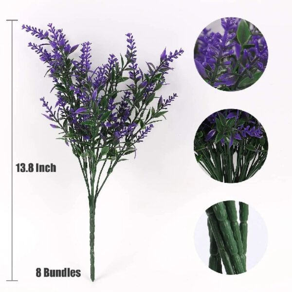 RECUTMS 20 Bundles Outdoor Artificial Plant UV Resistant Fake Plants, Faux Plastic Greenery for Indoor Outside Hanging Plants Garden Porch Window(White)