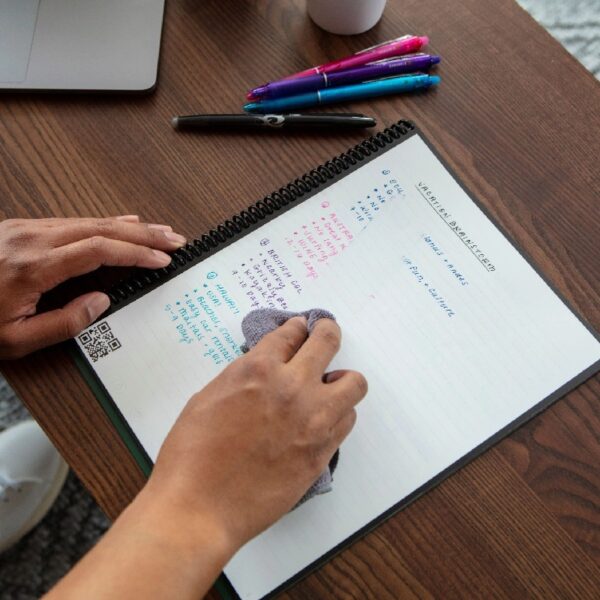 Rocketbook Fusion Smart Reusable Spiral Notebook, Black, Letter Size Eco-Friendly Notebook (8.5