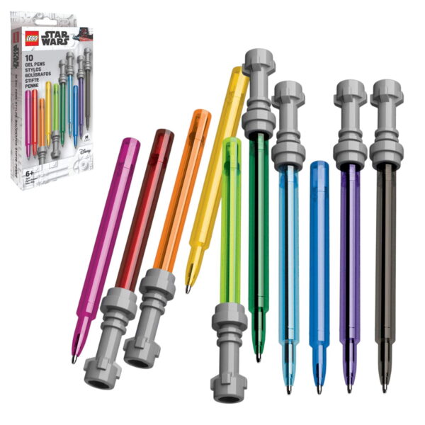 LEGO Star Wars Lightsaber Gel Pen Set - 10 Pack Gel Pens (53116)