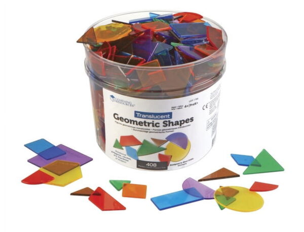 Learning Resources Translucent Geometric Shapes, Math Manipulatives, Ages 4+