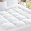 Extra Thick Queen Mattress Topper, Pillow top Mattress Pad for Deep Sleep, White