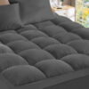 Extra Thick Queen Mattress Topper, Pillow top Mattress Pad for Deep Sleep, White
