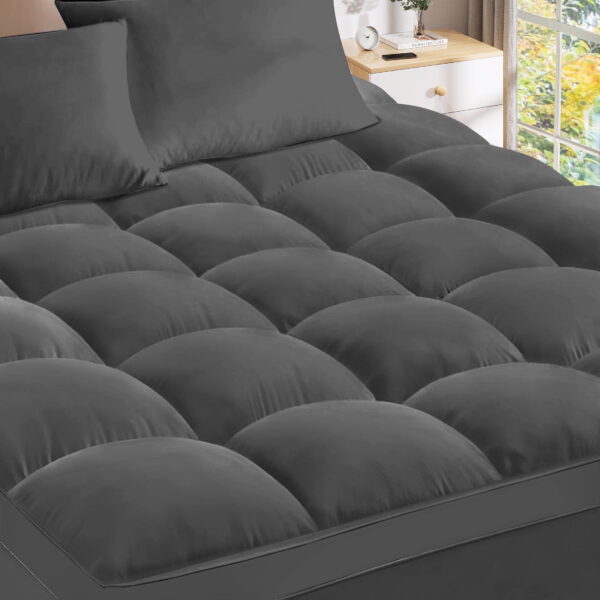 Extra Thick Queen Mattress Topper, Pillow top Mattress Pad for Deep Sleep, White