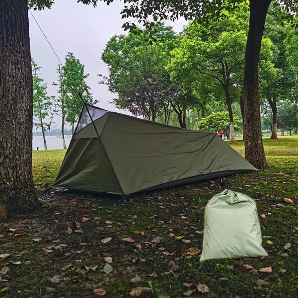 Camping Tent Waterproof 1 Person Shelter Survival easy for Mountaineering Beach Fishing Backpacking Hiking , Green