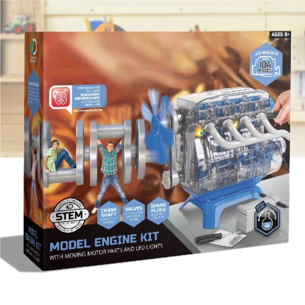 Discovery™ #Mindblown Model Engine Kit, with Moving Motor Parts And LED Lights
