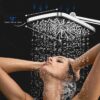 12 Inch High Pressure Rainfall Shower Head 10 Spray Handheld Showerhead Combo, with Extension Arm, Hose, New