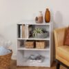 3-Shelf Bookcase with Adjustable Shelves, White