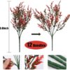 RECUTMS 20 Bundles Outdoor Artificial Plant UV Resistant Fake Plants, Faux Plastic Greenery for Indoor Outside Hanging Plants Garden Porch Window(White)