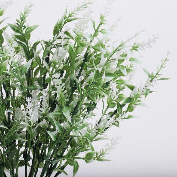 RECUTMS 20 Bundles Outdoor Artificial Plant UV Resistant Fake Plants, Faux Plastic Greenery for Indoor Outside Hanging Plants Garden Porch Window(White)