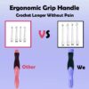 Yarniss Crochet Hooks Set with Digital Counter, 17 Sizes Light Up Crochet Hooks 2.5mm-14.0mm