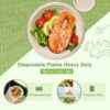 10 inch Paper Plates, 125 Pack Compostable Paper Plates Heavy Duty, Paper Dinner Plates Eco Friendly Disposable Plates for BBQ,Brown