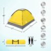 2-Person Dome Tent- Rain Fly & Carry Bag- Easy Set Up-Great for Camping Backpacking Hiking & Outdoor Music Festivals by Wakeman Outdoors (Orange)