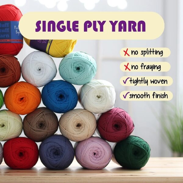 Soft Yarn for Crocheting, Crochet & Knitting Yarn, Beginner Yarn with Easy-to-See Stitches, 1200 Yards Cotton-Nylon Blend Tshirt Yarn for Crocheting, Worsted Weight Yarn 4