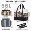 Travel Duffel Bag for Women, Large Weekender Overnight Bag, Carry-on Gym Bag with Separate Shoes Compartment, Mom Hospital Bags for Labor and Delivery with 2 Packing Cubes