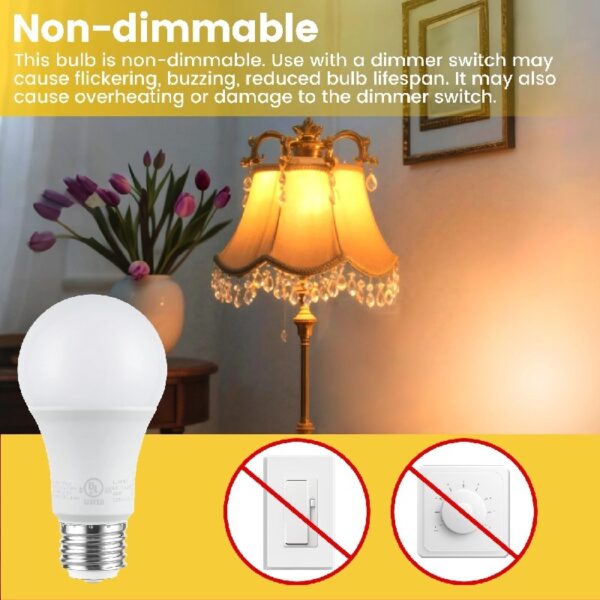A19 3-Way LED Light Bulb, 40/60/100 Watts Tunable, Soft White, E26 Medium Base (4 Pack)
