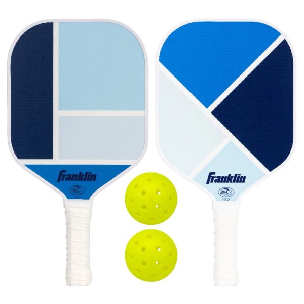 2-Player Pickleball Paddle Set - (2) Fiberglass Paddles+ (2) X-40 Pickleballs - Blue