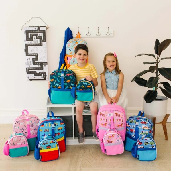 Wildkin Kids Pack-It-All 15 Inch School & Travel Backpack in Pink for Girls, Front strap for attaching Wildkin's Clip-in Lunchbox, Generously sized exterior front pocket (Mermaid Undercover)