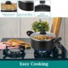 7 Piece Non Stick Aluminium, Pots and Pans Cookware Set, Black
