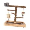 Stgfyxgs Birds Wood Perches Wooden Bird Toys Playground Bird Cage Accessories with Removable Tray for Parakeets Lovebird Canaries Macaw