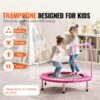 36-Inch Children's Trampoline, Indoor and Outdoor 3FT Compact Trampoline, Collapsible Trampoline with Support Bar, Bouncing Trampoline for Youngsters, Ideal 3+ Year Old Kids' Birthday Present