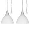 Plug in Pendant Light, Hanging Light with 15Ft Clear Cord, On/Off Switch, Frosted Plastic White Shade, Hanging Ceiling Light for Living Room, Bedroom, Dining Hall, Pack of 2