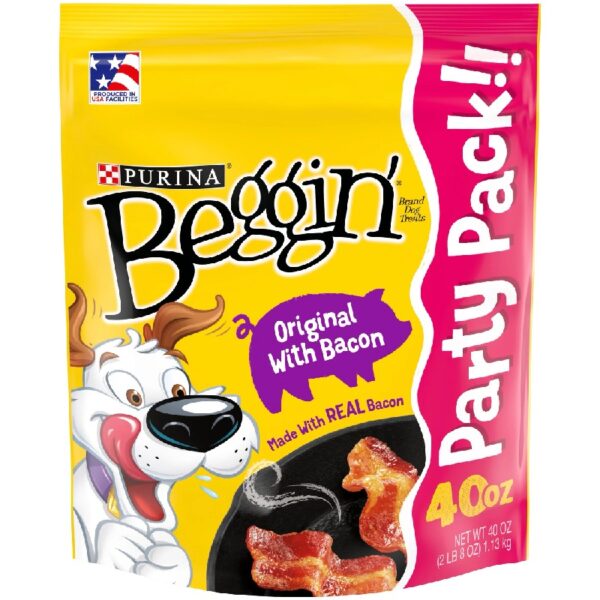 Purina  Dog Treats Original with Real Bacon Flavor Tender Chews, 40 oz Pouch