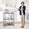 Wire Shelving Cart Unit 3 Shelves Shelf Rack Layer Tier,Black