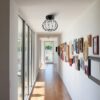 Semi Flush Mount Ceiling Light,Industrial Metal Cage Ceiling Lamp Fixture Modern Flush Mount Ceiling Light,for Hallway Porch Kitchen Bathroom