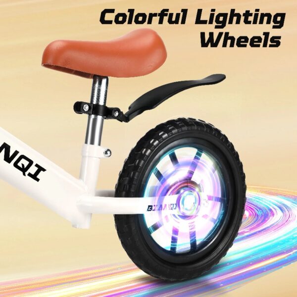 Kid Balance Bike, 12'' Toddlers Training Bicycle for 2-5 Years Old Boys Girls, Lightweight with Lighting up Wheels, Bule