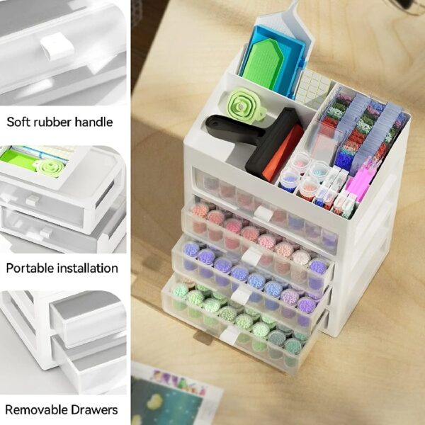 ARTDOT Diamond Art Beads Storage Organizer Box for Diamond Painting Drill 96 Jars
