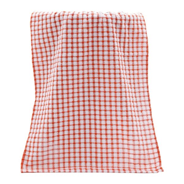 6 Pcs Kitchen Cleaning Towel Great Water Absorption Capacity Plaid Print Thickened Kitchen Dish Towel Dish Drying Cloth Furniture Wiping Pads