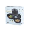 Nonstick Detachable Pots and Pans Set, 6 Pieces Induction Cookware Set, Oven/Dishwasher Safe, Easy for Storage, White Granite