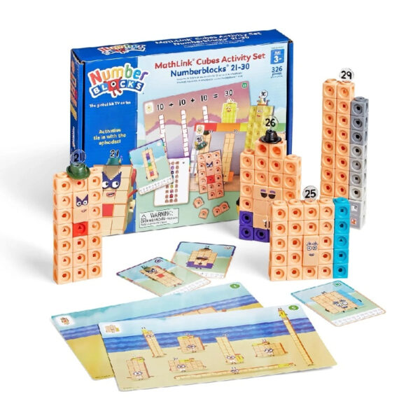 hand2mind MathLink Cubes Numberblocks OIF8 21-30 Activity Set, 20 Learning Activities, Counting Blocks, Linking Cubes, Educational Toys for Kids, Number Games, Math Manipulatives Kindergarten