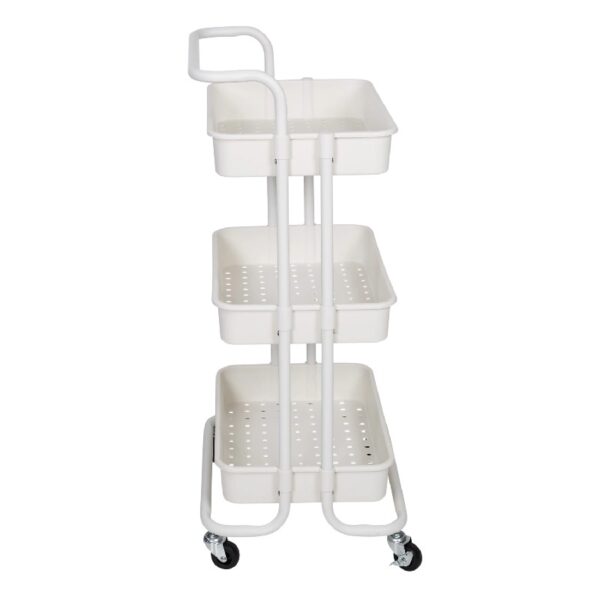 Honey-Can-Do 3-Tier Rolling Craft Cart with Handle, White