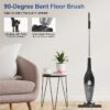 25Kpa Corded Stick Vacuum Cleaner with Powerful Suction, 3-in-1 Lightweight Handheld Vacuum Cleaner for Home Carpet Pet Hair, Black Grey, BR602