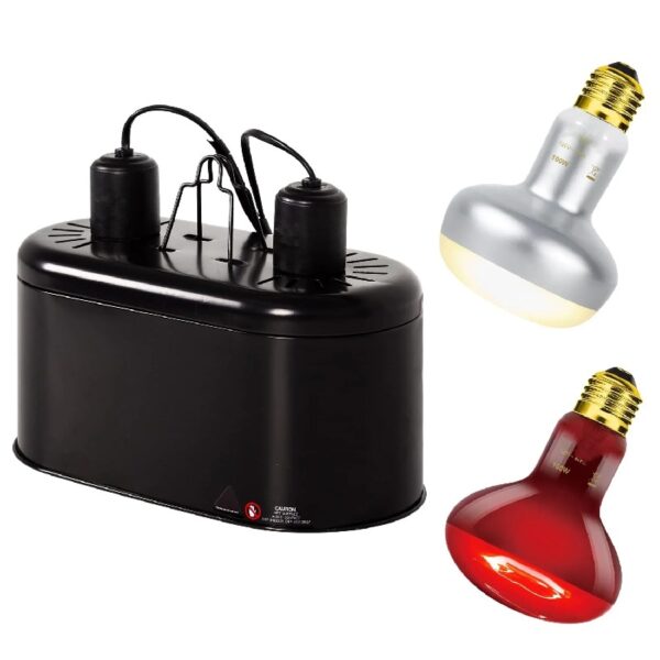 ECOSUB Dual Reptile Light Fixture Combo Pack, With 100W UVA Daylight and Infrared Heating Lamp