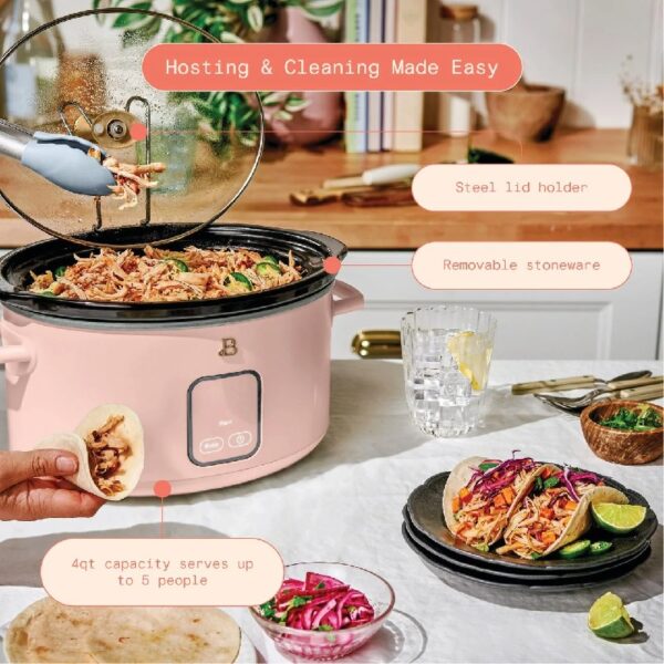 4Qt Slow Cooker with Touch-Activated Display, White Icing by Drew Barrymore