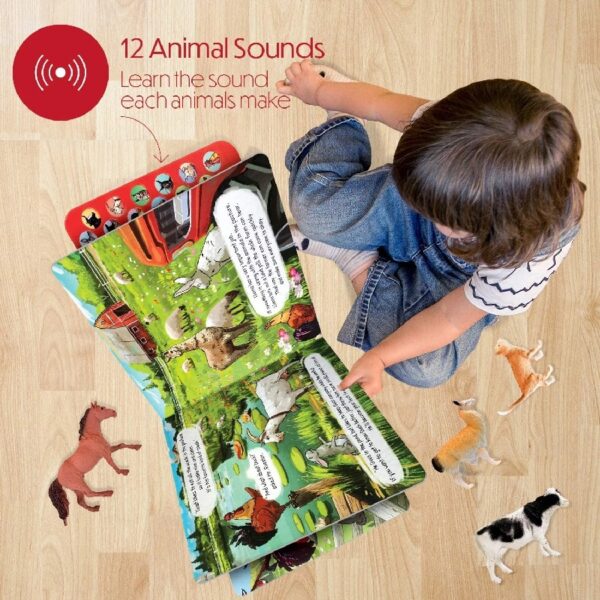 Li'l-Gen Toy Farm Animals with Interactive Farm Animal Sound Book | 12 Toy Figures with Playmat and Farm Accessories for Toddlers | Farm Playset for Boys and Girls 2 Years Old & Up (22 Piece Set)