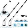 Spin Scrubber, Cordless Bath Tub Power Scrubber with Long Handle & 7 Replaceable Heads, Detachable as Short Handle, Shower Cleaning Brush Household Tools for Bathroom & Tile Floor