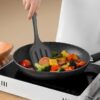 Black Silicone Cooking Utensils Set - 446°F Heat Resistant Kitchen Utensils,Turner Tongs,Spatula,Spoon,Brush,Whisk,Kitchen Utensil Gadgets Tools Set for Nonstick Cookware,Dishwasher Safe (BPA Free)