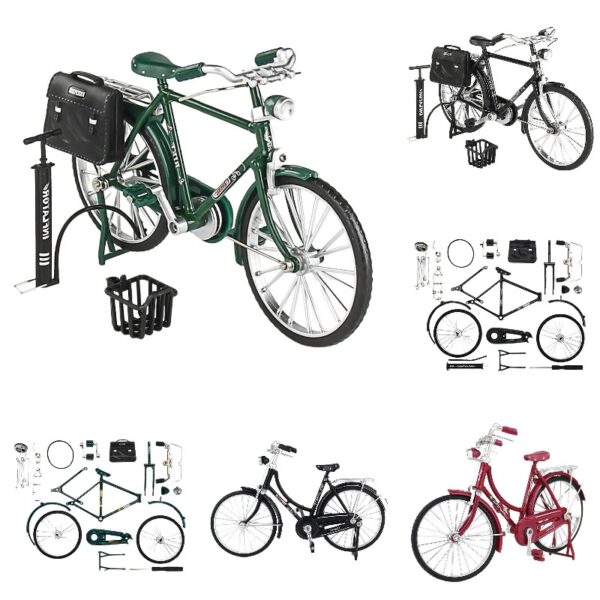 Mini Bike Toys, Simulation Vintage Bicycle Model Miniature Toys Retro Decoration for Collection & Bookshelf Display