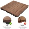 12'' x 12'' Fir Wood Flooring Tiles 11sq ft Coverage Area, 11 Pieces, Brown