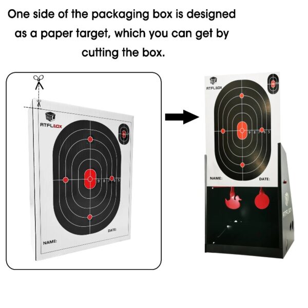 7 x 9 Inch BB Gun Target Trap with 10pcs Paper Target and Spinning Shooting Targets for Airsoft Pellet