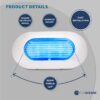 Oblong LED Courtesy Light, Boat Accent Lights, Marine Light for Boat Interior, Deck, Cockpit, Blue LED, IP67 Waterproof, 12V, for Pontoon, Fishing Boat, Yacht, RVs - 2-Pack- FO4138-M2