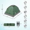 2-Person Dome Tent- Rain Fly & Carry Bag- Easy Set Up-Great for Camping Backpacking Hiking & Outdoor Music Festivals by Wakeman Outdoors (Orange)