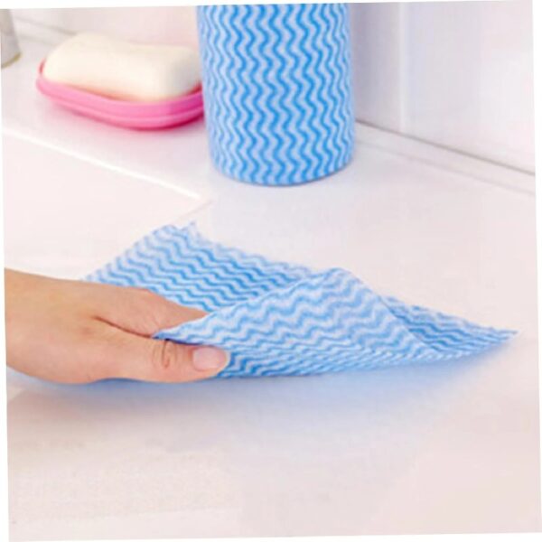 Disposable Cleaning Towels,Reusable Cleaning Cloths Dish Paper Towels,3 Rolls 150 Sheets Disposable Cleaning Cloths All Purpose Dish Cloths Non Woven Blue Cloths Wash Free