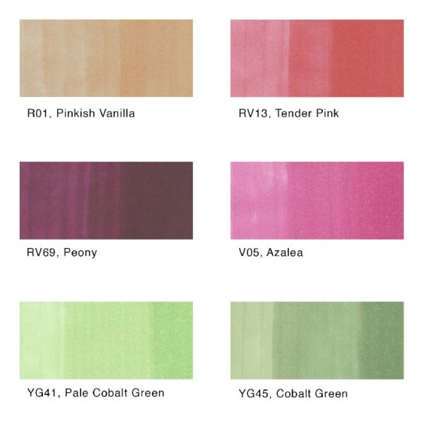Copic Sketch Marker Set, 6-Colors, Blending Basics